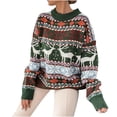 thumbnail image 2 of Qertyioot Chandails de Noël à Col Rond pour Femmes, Tricot à Manches Longues, 2 of 7