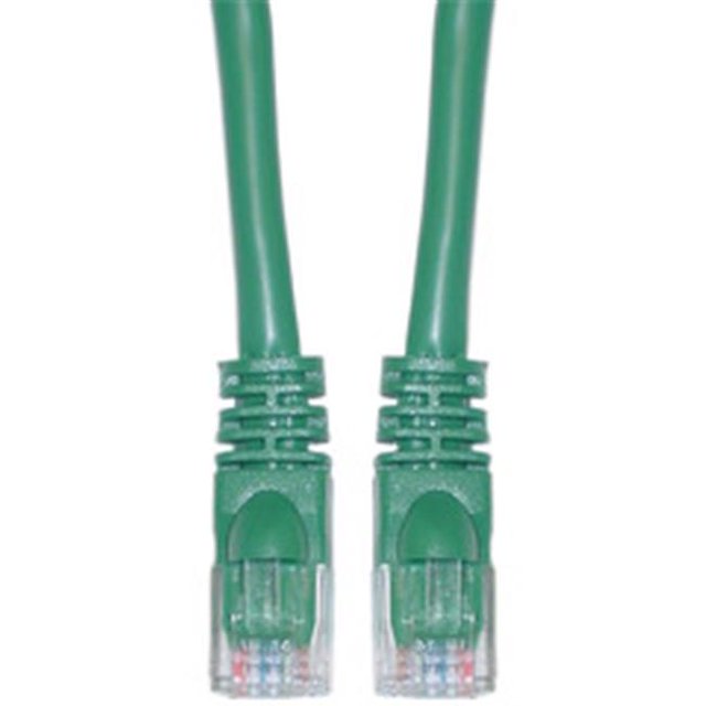 Cat6a Green Ethernet Patch Cable Snagless Molded Boot 500 MHz 2 foot