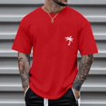 thumbnail image 2 of LUOGENLI T-shirts pour Homme pour Hommes Hommes Manche Mi-Longue T-Shirt Surdimensionné Imprimé de Lettres Col Rond Manche Courte 4TG T-shirts pour Hommes T-shirts Graphiques Fête de la Saint-Patrick Rouge m, 2 of 4