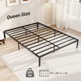 thumbnail image 3 of Gymax Queen Size Metal Bed Frame Heavy Duty Support Slats Mattress Foundation, 3 of 10