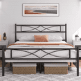 thumbnail image 4 of Yaheetech Simple Metal Platform Bed with Curved Design, Queen, Black, 4 of 10