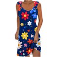 thumbnail image 2 of Ovzne Robes d'Été pour Femmes 2025 Robe Femme Mode d'Été pour Femmes Couleur Unie Poche Sans Manches Robe à Col en V Robe Grande Taille Robe Imprimée Liquidation, 2 of 5