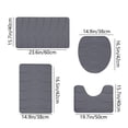 thumbnail image 3 of Fridja Bath Rug Set 4 Pcs Bathroom Mat Basic Memory Foam Bathroom Rugs Soft Toilet Mats Water Absorption Non-Slip Bottom Mat Thick Quick-Dry(Dark Gray), 3 of 5