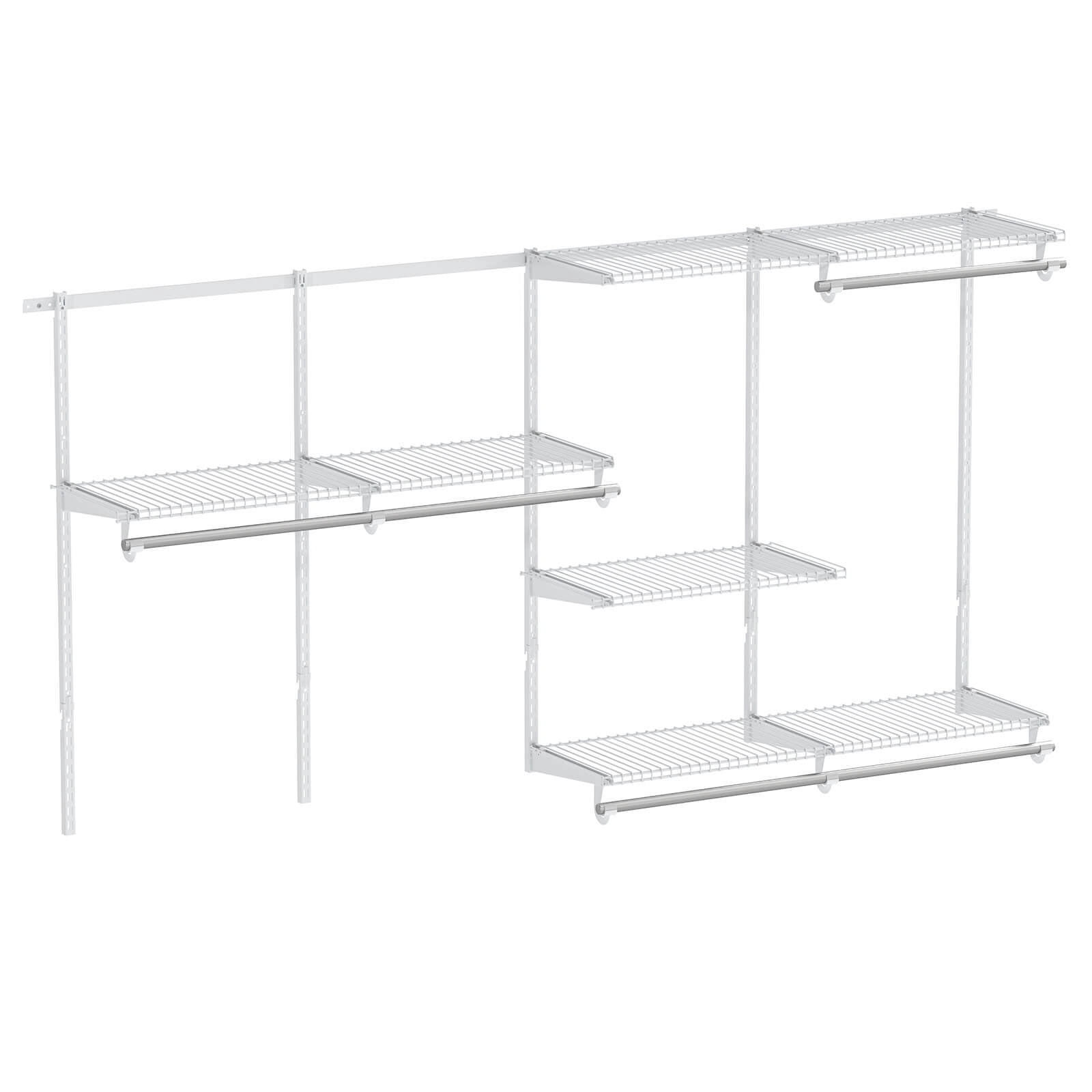 Costway 4-8 FT Wall-Mounted Closet Organizers and Storage System with Hanging Rod