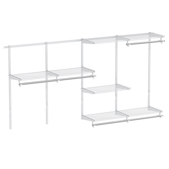 Costway 4-8 FT Wall-Mounted Closet Organizers and Storage System with Hanging Rod