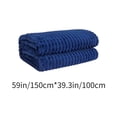 thumbnail image 3 of Blue Navy Blue Reversible Fleece Throw 150X100Cm Ultra Soft Bed Cover For Cold Nights Compact Storage Double Sided Design #6Xy56, 3 of 6