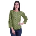 thumbnail image 2 of Moomaya Printed Button Placket Full Sleeve Top Round Neck WoMen's Casual Summer Tunic, 2 of 5