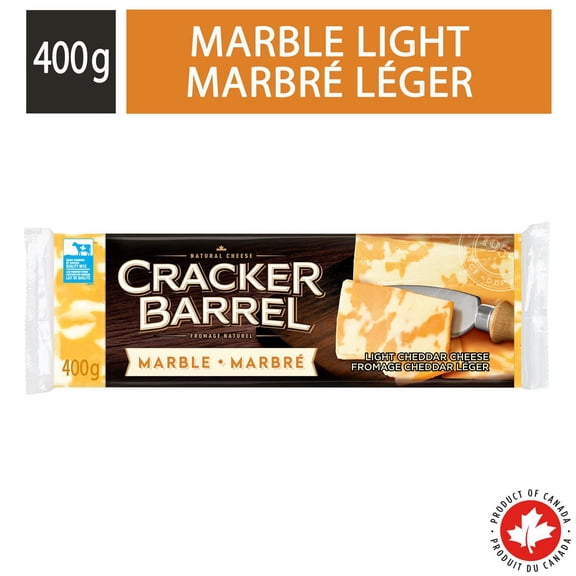 Cracker Barrel Fromage Marbré Allégé, Bloc de Fromage, 400g