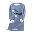 thumbnail image 1 of Womens Round Neck Thickened Plush Warm Long Sleeve Tops, 1 of 1