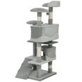 thumbnail image 1 of 53" Multi-Level Cat Tree Activity Center with 2 Condos, 3 Perches, and Sisal Scratching Posts, Soft Plush Grey Cat Tower for Indoor Play and Relaxation in Living Room or Bedroom, 1 of 7