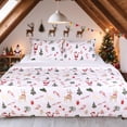 thumbnail image 1 of HITIME 100% Polyester Printed Christmas Duvet Cover Set - King Size 3 Piece Lightweight & Breathable Bedding Set, Soft Microfiber Comforter Cover with Zipper Closure, Christmas Deer, 1 of 8