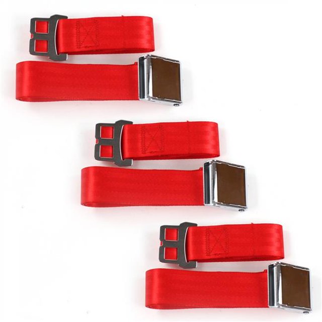 Chevy Chevelle 1968-1972 Kit de Ceinture de Sécurité pour Banc Lap Rouge 2 Points - 3 Ceintures