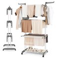thumbnail image 1 of Patiojoy Foldable Clothes Drying Rack Oversized 4-Tier Collapsible Laundry Rack w/ 3 Retractable Trays Hanger Holders, 1 of 9