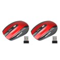 thumbnail image 2 of crativent Computer 2.4Ghz Wireless Optical Mouse Quick Speed 6 Buttons Plastic Gaming Mice DPI Adjustable Portable Accessory Red 2Set, 2 of 6