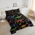 thumbnail image 4 of Erosebridal Dinosaur Skeleton Bedding Sets King with Comforter, Neon Colorful Duvet Insert, Cartoon Dots Decor, Reversible, 4 of 8