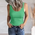 thumbnail image 2 of MIASHUI Women's Scoop Neck Sleeveless Ribbed Casual Tank Tops,Green,L, 2 of 6