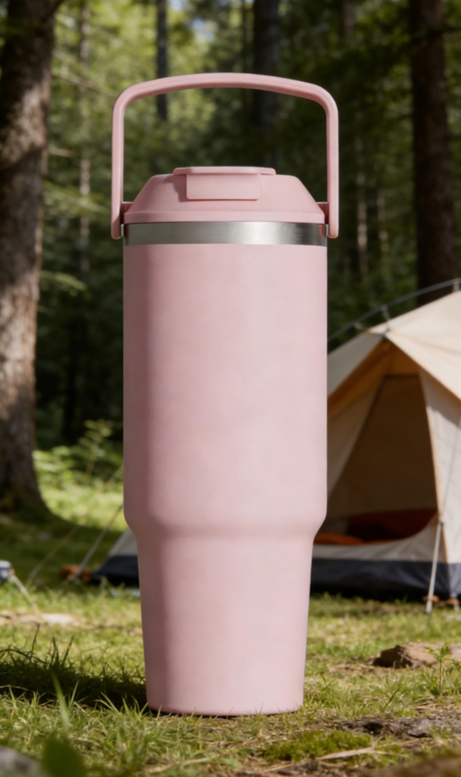 Gourde en acier inoxydable Mainstays 30 oz, Rose, Intérieur SS304 & Extérieur SS201, Silicone PP