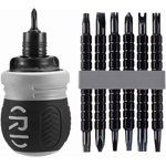YYV 12-In-1 Visseuse à cliquet Multi-Bit Stubby Set réglable Longueur réversible Fin Compact Portable Ratch Driver avec des bits assortis pour la réparation à domicile et DIY