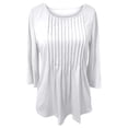 thumbnail image 3 of Huaizzzy Haut à Manches Longues pour Femme, Mode Décontractée, Plissé, Col Rond Bas, Hauts Athlétiques à Manches Courtes pour Femmes, Grands T-Shirts pour Femmes, T-Shirts Unis pour Femmes, Haut d'Entraînement pour Femme, Chemises à Manches Longues pour Femmes, 3 of 3