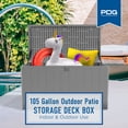 thumbnail image 4 of Plastic Development Group 105-Gallon Resin Outdoor Storage Patio Deck Box, Gray, 4 of 9