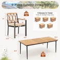 thumbnail image 4 of Costway 9 PCS Patio Dining Set Table with 1.9" Umbrella Hole & 8 Dining Chairs Outdoor, 4 of 7
