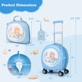 thumbnail image 3 of Gymax Ensemble de Bagages pour Enfant 4 Pcs avec Valise Cabine Rigide 14 Pieds' à Roulettes Pivotantes pour Tout-Petit Bleu, 3 of 10