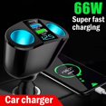 thumbnail image 3 of Dual USB Car Charger 2 Port LCD Display 12-24V Cigarette Car Fast Socket Socket Adapter Charger Lighter Power Car Styling C, 3 of 6