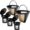 thumbnail image 1 of Reusable Coffee Filters & K-Cup Pods, 3-Pack Refillable Pods + 2-Pack Filters for Ninja Dual Brew Coffee Maker (Fits CFP301, CFP307), Practical Replacement Set, Ideal for Daily Coffee Brewing, 1 of 6