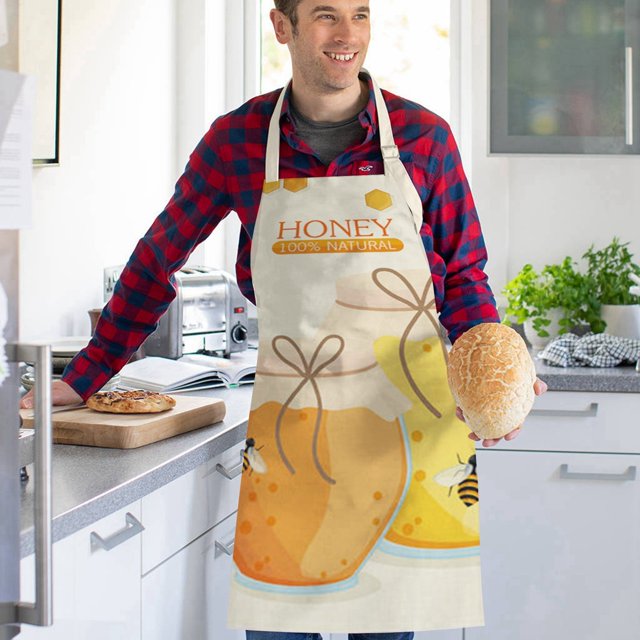 WIFKLSIIPG Festival Printed Linen Sleeveless Apron Kitchen Oil and Stain Sleeveless Cover Kitchen Apron