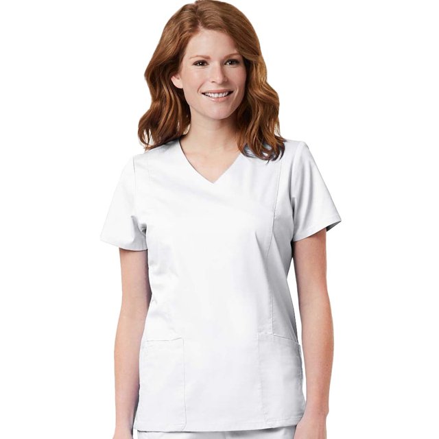 Blossom by Maevn Women's Signature Mock Wrap Solid Scrub Top