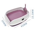 thumbnail image 4 of High Face Cat Litter Box Cat Potty Toilet with Detachable Frame Kitten Potty Pan Pink, 4 of 9