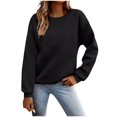 thumbnail image 3 of Sentmoon Hauts Col Rond Manches Longues 2025 Blouse pour Femme Surdimensionnée Extensible Ample Couleur Unie Vêtements d'Automne pour Femmes Mode pour l'Automne Style L, 3 of 7