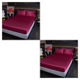thumbnail image 3 of VONKY Easy To Install Plain Fitted Sheet For High Mattress plifies Bed-Making Winered 2Set, 3 of 6