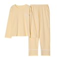 thumbnail image 1 of REDHOTYPE Nouveaux Pyjamas en Coton Doux pour Femmes 2 Pcs Grande Taille 3TG Simple Manches Longues Décontracté, 1 of 2