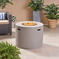 thumbnail image 3 of Noble House Table de Foyer Rond en MGO, Table de Feu d'Extérieur au Propane 40000 BTU, Béton Léger, Aucun Assemblage, Gris Pâle, 3 of 9
