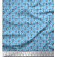 thumbnail image 1 of Soimoi Blue Rayon Fabric Hexagon,Conical Pot & Cactus Tree Fabric Prints By Yard 56 Inch Wide, 1 of 3