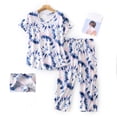thumbnail image 2 of Yoodem Pyjamas pour Femmes Ensembles de Pj pour Femme Été Col Rond Ensemble Pyjamas Manches Courtes Pantalon Long Ensemble de Pyjama, 2 of 3