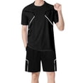 thumbnail image 2 of NTACZA 2 Piece Men Shorts Set Athletic Short Sleeve Tracksuits Mens Crew Neck Basketball Sweatsuits 3XL, 2 of 6