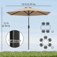 thumbnail image 3 of Outsunny Patio Sun Umbrella, Outdoor Parasol with 6 Ribs, Coffee, 3 of 10