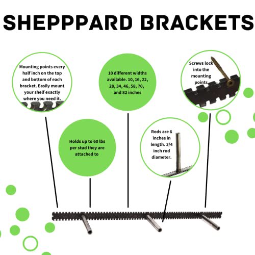 Supports d'Étagère Flottants - Sheppard Brackets - Installation Facile - Usage Intensif (22 Pouces)