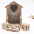 thumbnail image 4 of Desk Calendar Blocks Durable DIY Wood Perpetual Calendar Desktop Accessory Brown Brown Triangle Top, 4 of 8