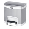 thumbnail image 1 of Rubbermaid Slim Jim 4 Gallon Stainless Steel Front Step On Wastebasket, White, 1 of 4