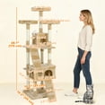 thumbnail image 3 of PawHut 68 inches Cat Tree, Multi-Level Large Cat Tower Condo, Light Brown, 3 of 10