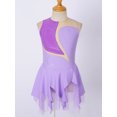 thumbnail image 3 of Jhaoyu Robe de Patinage à Glace Sans Manches pour Filles avec Strass Scintillants Robe de Danse Ballet Gymnastique Lavande 8, 3 of 7