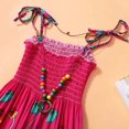 thumbnail image 3 of Robe d'Été Filles Robe de Fleurs Enfants Fille Belle Robe Bohème Plage Robes de Coton Sans Manches Arc-en-Ciel Robe de Soleil avec Collier 2-10 Ans, 3 of 9