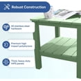 thumbnail image 2 of Adirondack Table Outdoor Side Table 18-inch Double Deck Square HIPS End Table Storage Rack Save Space, 2 of 7