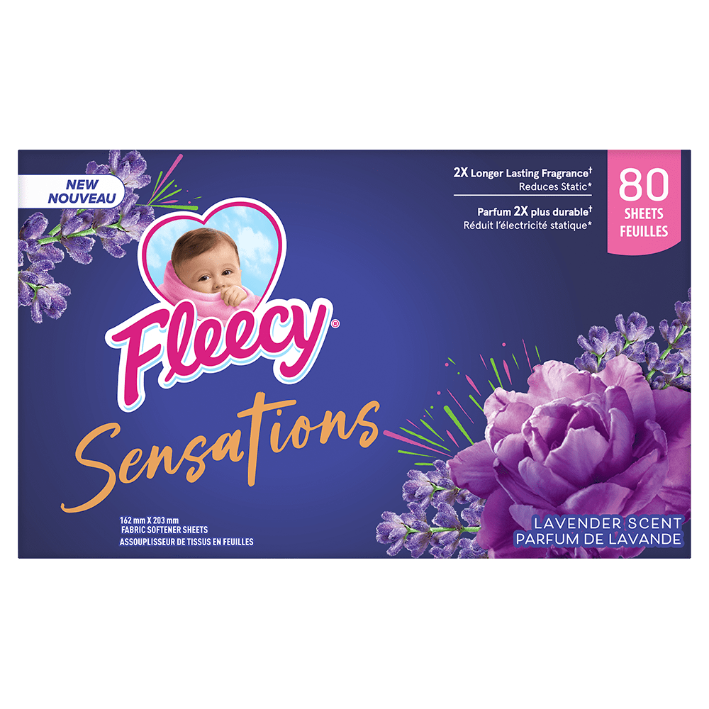 Fleecy Sensations Dryer Sheets, Lavender Scent, 80 Sheets