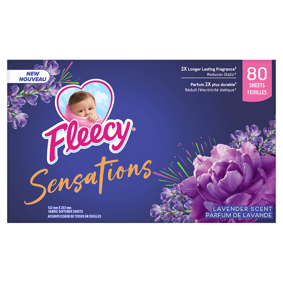 Fleecy Sensations Dryer Sheets, Lavender Scent, 80 Sheets