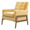 thumbnail image 1 of Allora Mid-Century Modern Tight Back Velvet Lounge Chair in Yellow, 1 of 6