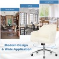 thumbnail image 4 of Costway Faux Fur Swivel Office Chair Adjustable Task Chair Fluffy Vanity Chair, 4 of 10